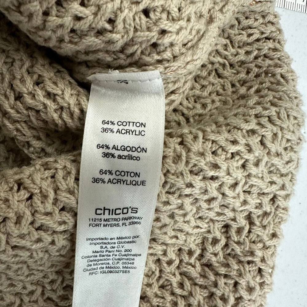 Chicos Womens Old Money Textured Knit Top Size 1 US M Copper Shimmer - Picture 4 of 8